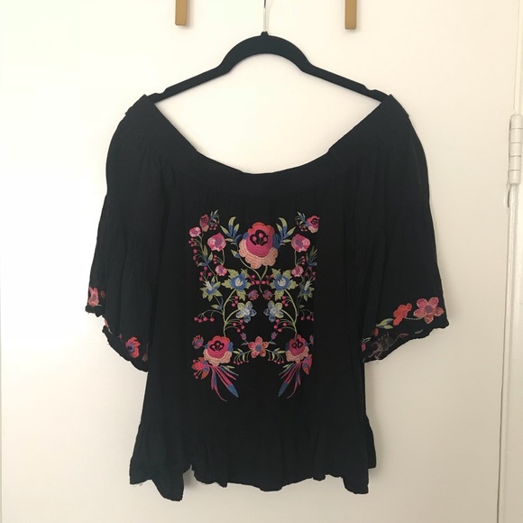 Vici Tops - Vici Embroidered Off The Shoulder Top